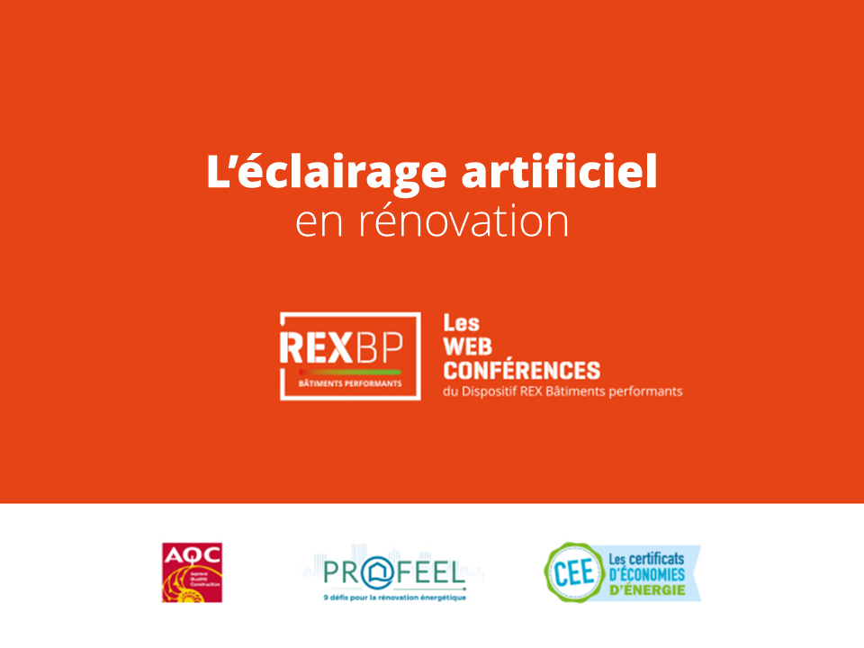 affiche de la webconférence sur l'éclairage artificiel en rénovation