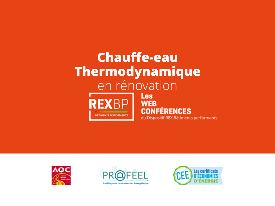 affiche de la webconférence concernant les chauffe eaux thermodynamique en rénovation